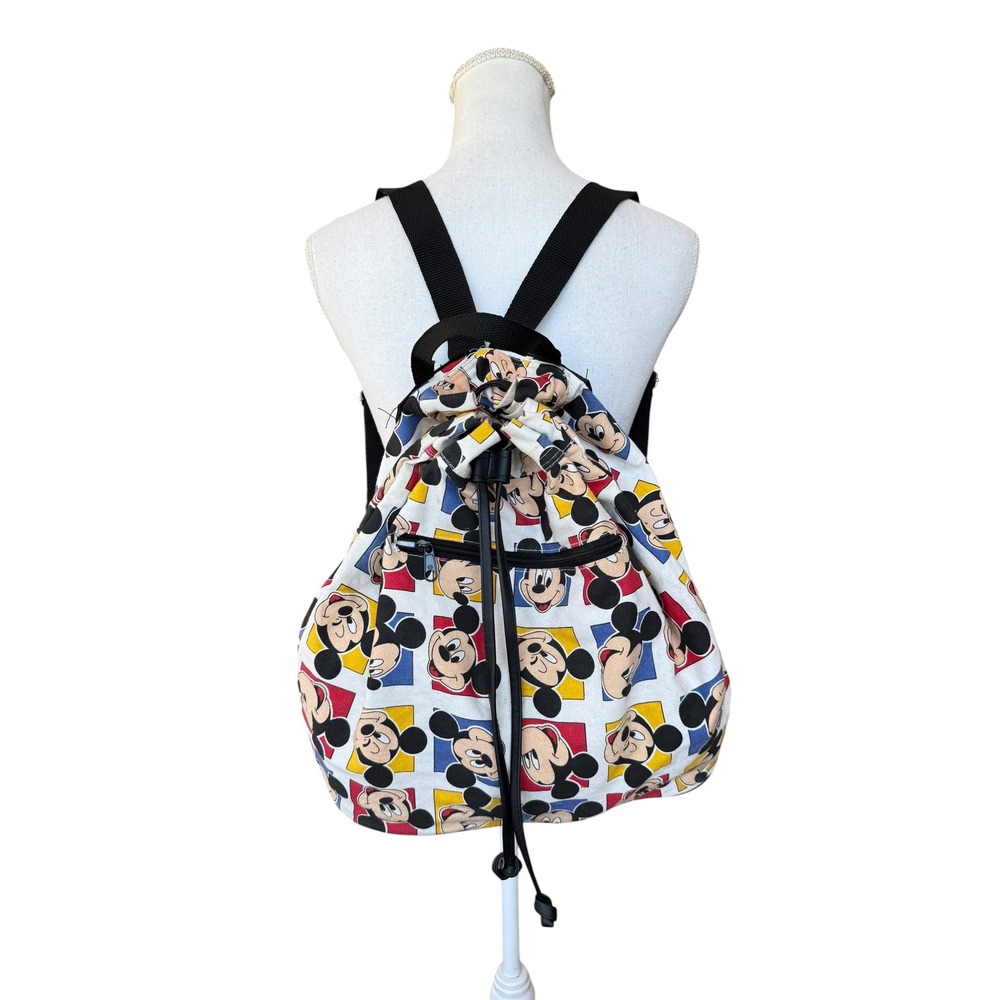 Vintage Mickey Unlimited Glentex Pop Art Mickey Mouse Drawstring Backpack Bag